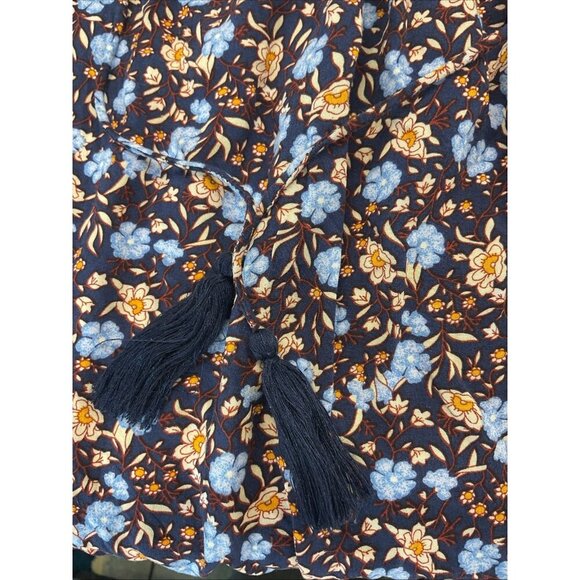 Sundance Boho Tunic Dress Long Sleeve Blue Floral Womens Size S Flowy - Picture 8 of 12